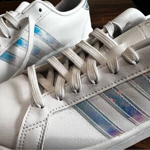ADIDAS GRAND COURT - WOMENS “White Aluminum” IRIDESCENT - SIZE 8 - NWT*